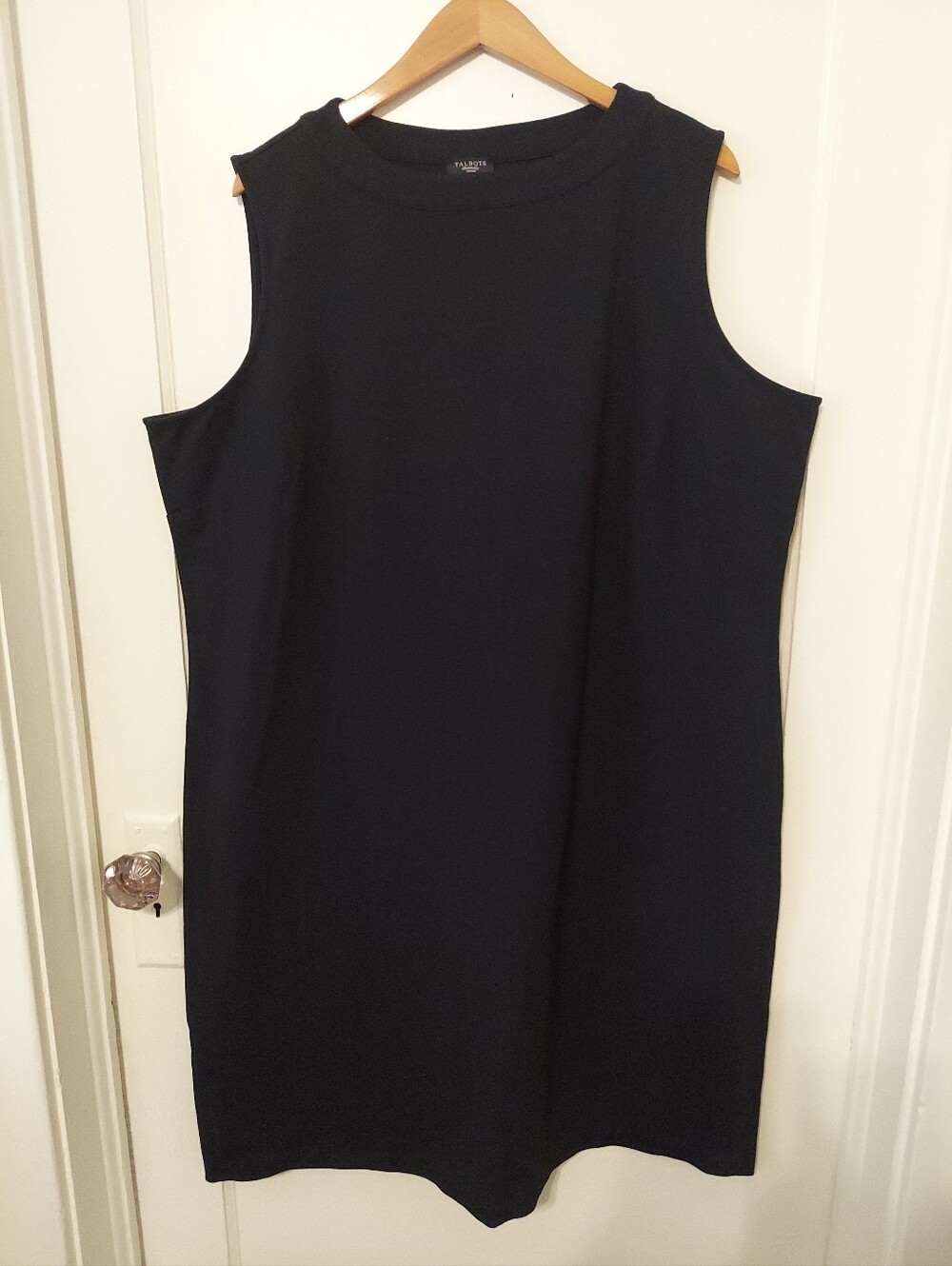 Talbots Shift Dress Womens 20W Plus Black Minimalist Stretch Career Work Office